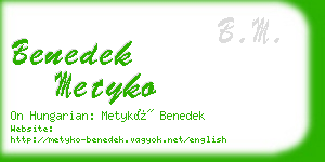 benedek metyko business card